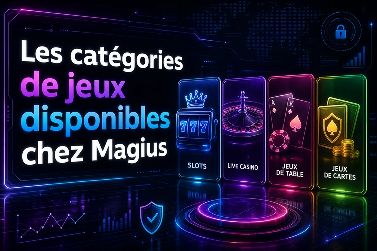 Les catégories de jeux disponibles chez Magius